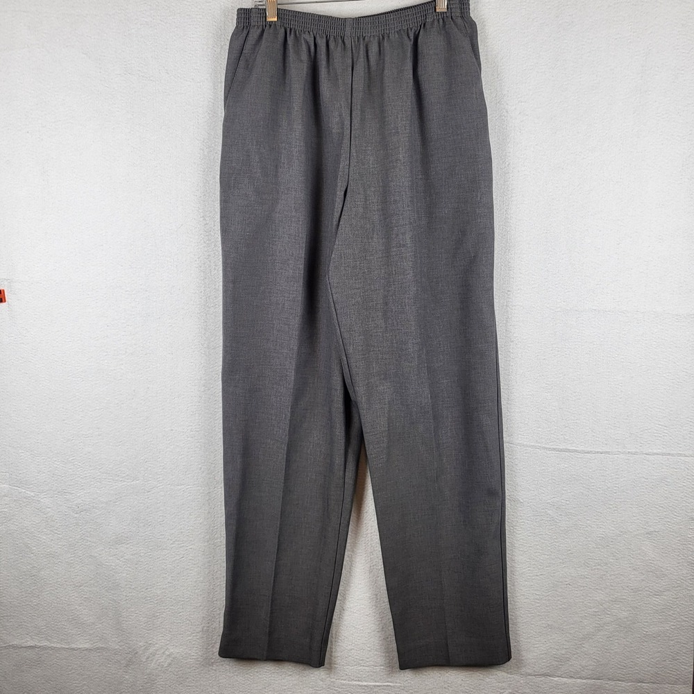 Alfred Dunner Women's Gray Elastic Waist‎ Pants Size 14 Polyester